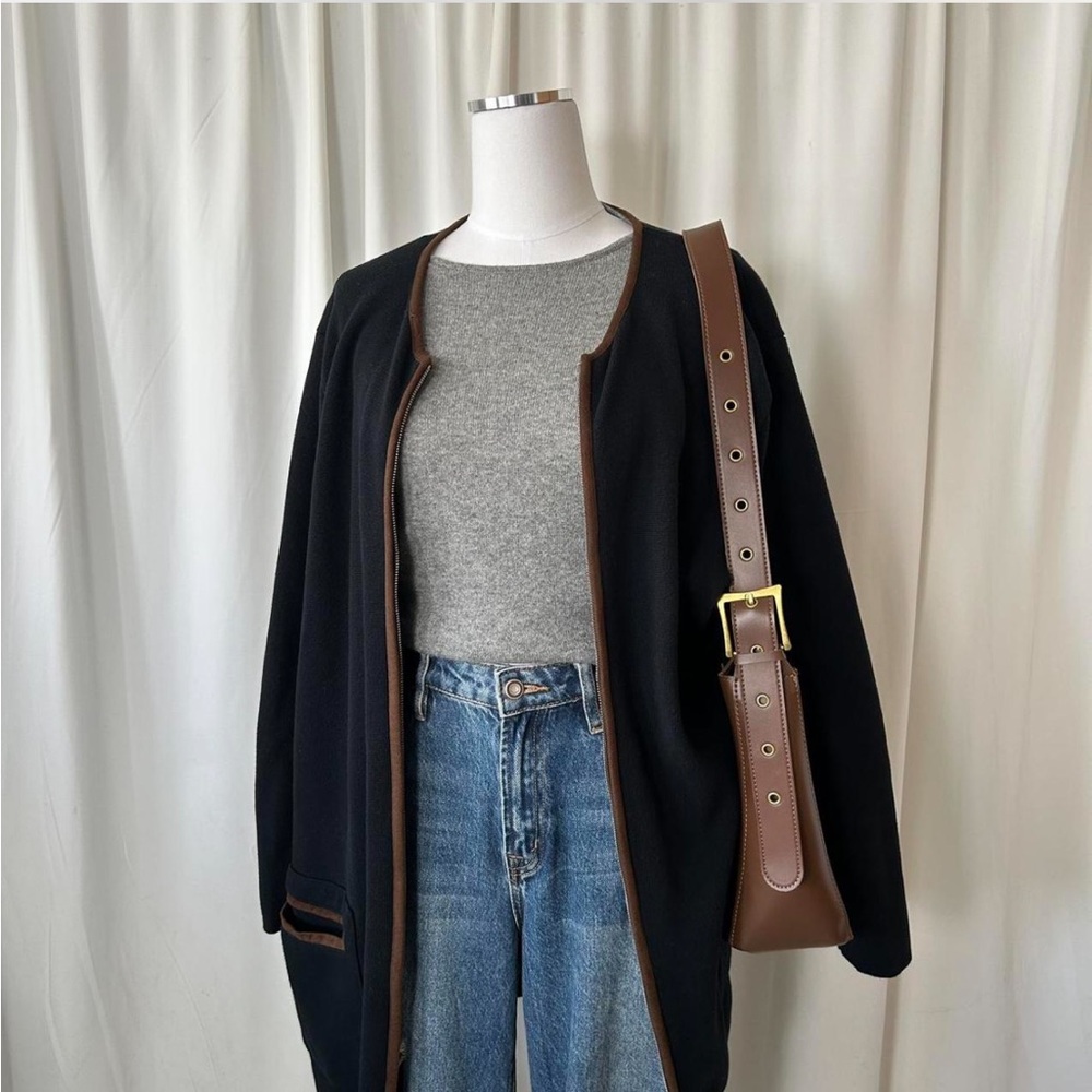 Vintage Lauren Ralph Lauren Cardigan Zip-up Cotton Cardigan Sweater 3X - Picture 2 of 8